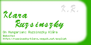 klara ruzsinszky business card